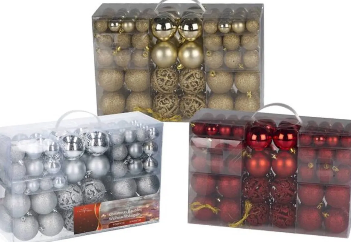 Christmas gifts Kerstballenset - 100 Stuks - 3/4/6Cm Clearance