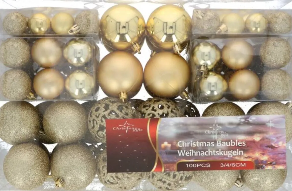 Christmas gifts Kerstballenset - 100 Stuks - 3/4/6Cm Clearance