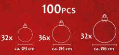 Christmas gifts Kerstballenset - 100 Stuks - 3/4/6Cm Clearance