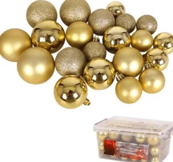 Christmas gifts Kerstballen Set In Opbergbox - 70 Kerstballen - Plastic/Kunststof - O4/5/6 Cm - Mat/ Glanzend/ Glitter Shop