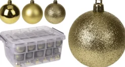 Christmas gifts Kerstballen Set In Opbergbox - 70 Kerstballen - Plastic/Kunststof - O4/5/6 Cm - Mat/ Glanzend/ Glitter Shop