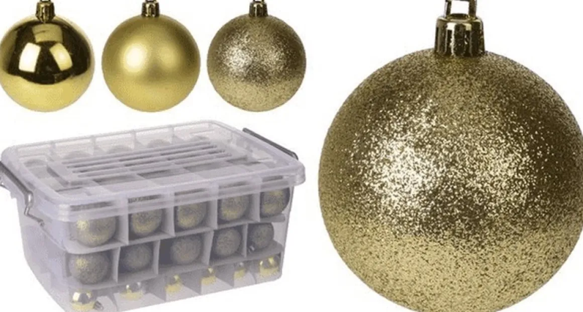 Christmas gifts Kerstballen Set In Opbergbox - 70 Kerstballen - Plastic/Kunststof - O4/5/6 Cm - Mat/ Glanzend/ Glitter Shop