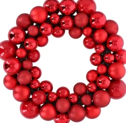 Christmas gifts Kerstkrans - O 36 Cm - 55 Ballen - Rood - Pvc Best Sale