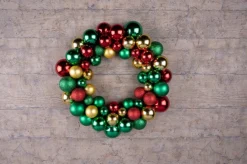 Christmas gifts Kerstkrans - O 36 Cm - 55 Ballen - Groen-Rood-Goud - Pvc Flash Sale