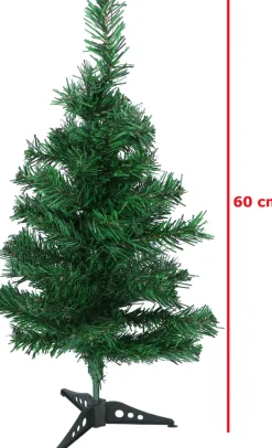 Christmas gifts Kunstkerstbomen^ Kunstkerstboom - Kerstdecoratie Voor Binnen - 60 Toppen - 60 Cm - Groen