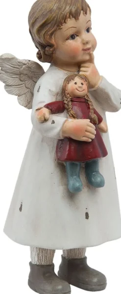 Clayre u0026 Eef Clayre & Eef Beeld Engel 6X5X14 Cm Wit Polyresin Kerstdecoratie New