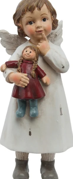 Clayre u0026 Eef Clayre & Eef Beeld Engel 6X5X14 Cm Wit Polyresin Kerstdecoratie New