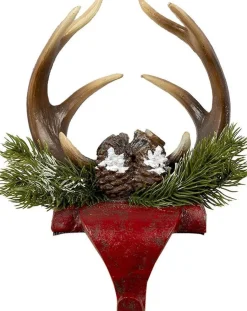 Clayre u0026 Eef Clayre & Eef Haak Kerstsok Gewei 18X24X15 Cm Rood Bruin Kunststof Outlet