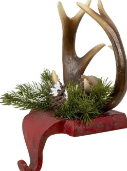 Clayre u0026 Eef Clayre & Eef Haak Kerstsok Gewei 18X24X15 Cm Rood Bruin Kunststof Outlet
