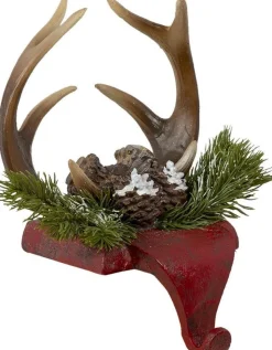 Clayre u0026 Eef Clayre & Eef Haak Kerstsok Gewei 18X24X15 Cm Rood Bruin Kunststof Outlet