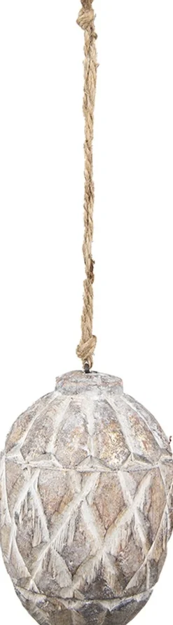 Clayre u0026 Eef Clayre & Eef Hanger Dennenappel O 11X15 Cm Bruin Grijs Hout Woondecoratie Fashion