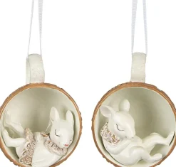 Clayre u0026 Eef Clayre & Eef Hanger Muis Set Van 2 10X7X6 Cm Beige Polyresin Cheap