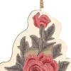 Clayre u0026 Eef Clayre & Eef Hanger 27X20 Cm Roze Groen Hout Bloem Woondecoratie Discount