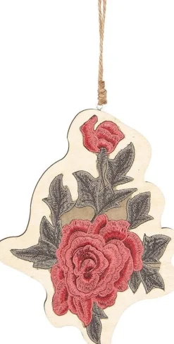 Clayre u0026 Eef Clayre & Eef Hanger 27X20 Cm Roze Groen Hout Bloem Woondecoratie Discount