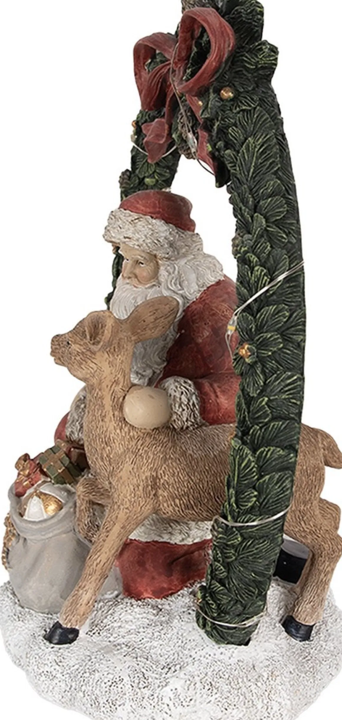 Clayre u0026 Eef Clayre & Eef Kerstdecoratie Met Led-Verlichting Kerstman 23 Cm Rood Polyresin Sale