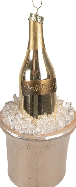 Clayre u0026 Eef Clayre & Eef Kersthanger Fles 13 Cm Goudkleurig Glas Kerstboomversiering Fashion