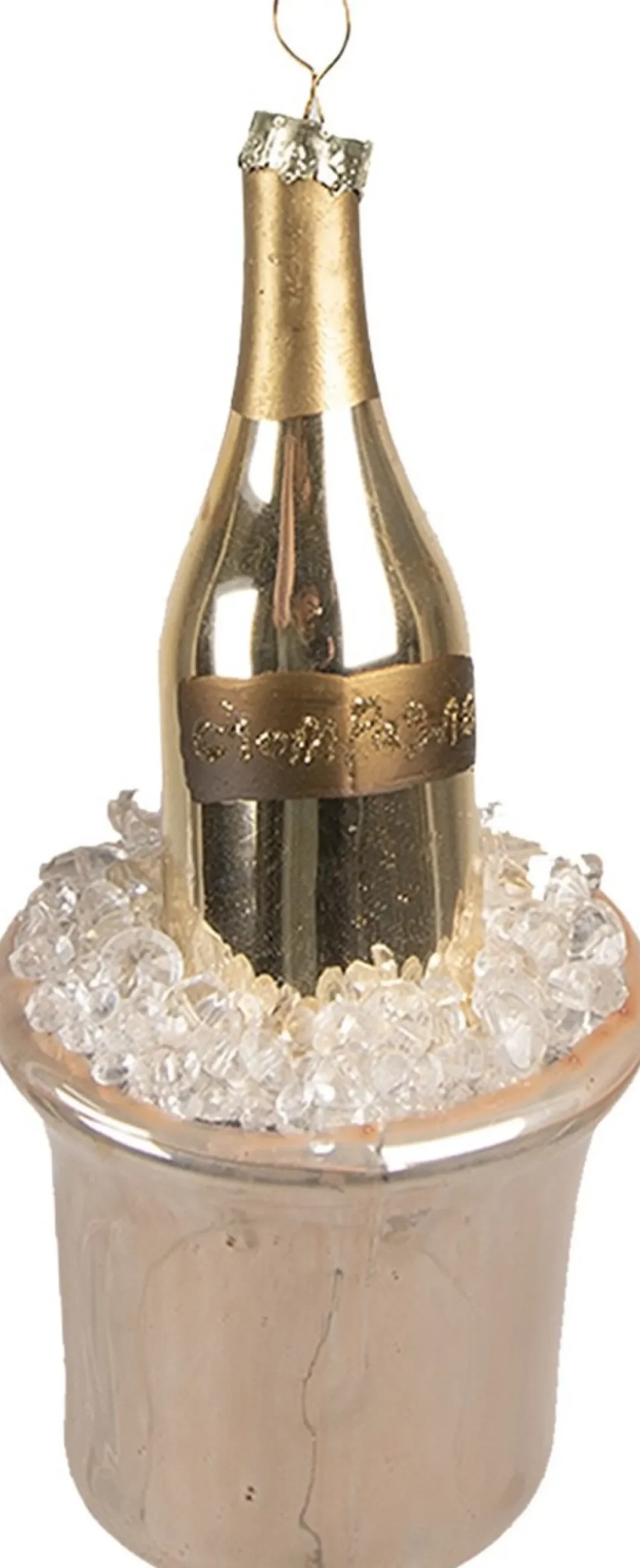 Clayre u0026 Eef Clayre & Eef Kersthanger Fles 13 Cm Goudkleurig Glas Kerstboomversiering Fashion