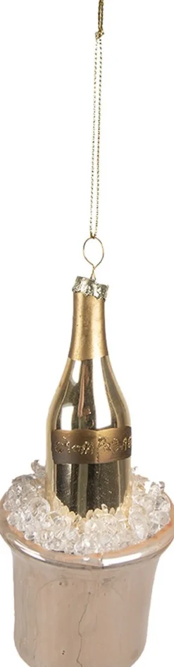 Clayre u0026 Eef Clayre & Eef Kersthanger Fles 13 Cm Goudkleurig Glas Kerstboomversiering Fashion