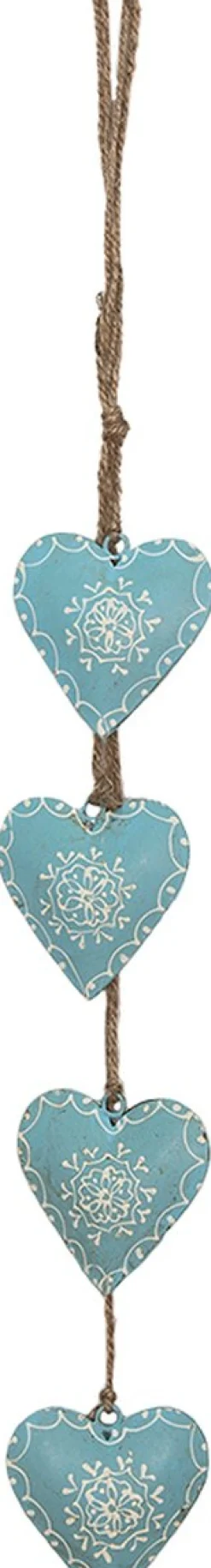 Clayre u0026 Eef Clayre & Eef Kersthanger Harten 8X60 Cm Blauw Ijzer Bloem Kerstbal New