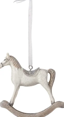 Clayre u0026 Eef Clayre & Eef Kersthanger Hobbelpaard 8 Cm Wit Kunststof Kerstbal Hot