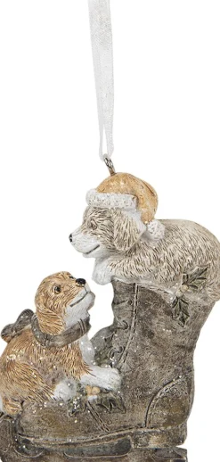 Clayre u0026 Eef Clayre & Eef Kersthanger Hond 6X2X8 Cm Bruin Polyresin Kerstbal Discount