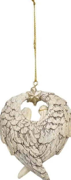 Clayre u0026 Eef Clayre & Eef Kersthanger Kerstgroep 8X3X10 Cm Grijs Beige Kunststof Kerstbal Cheap