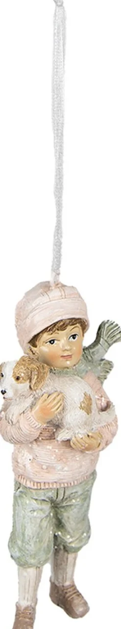 Clayre u0026 Eef Clayre & Eef Kersthanger Kind 11 Cm Roze Polyresin Kerstboomversiering Outlet