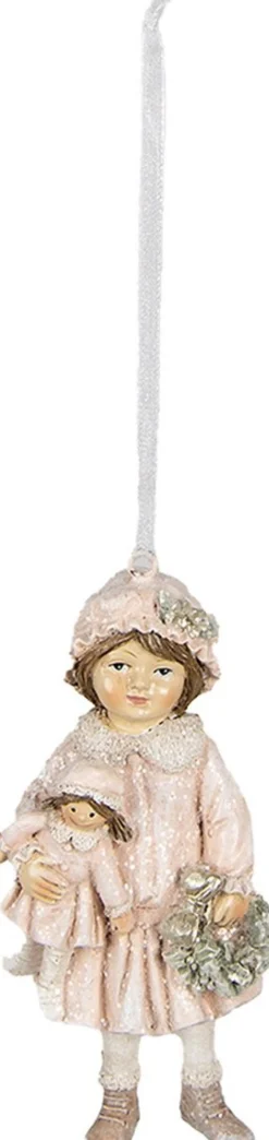Clayre u0026 Eef Clayre & Eef Kersthanger Meisje 11 Cm Roze Polyresin Kerstboomversiering Shop