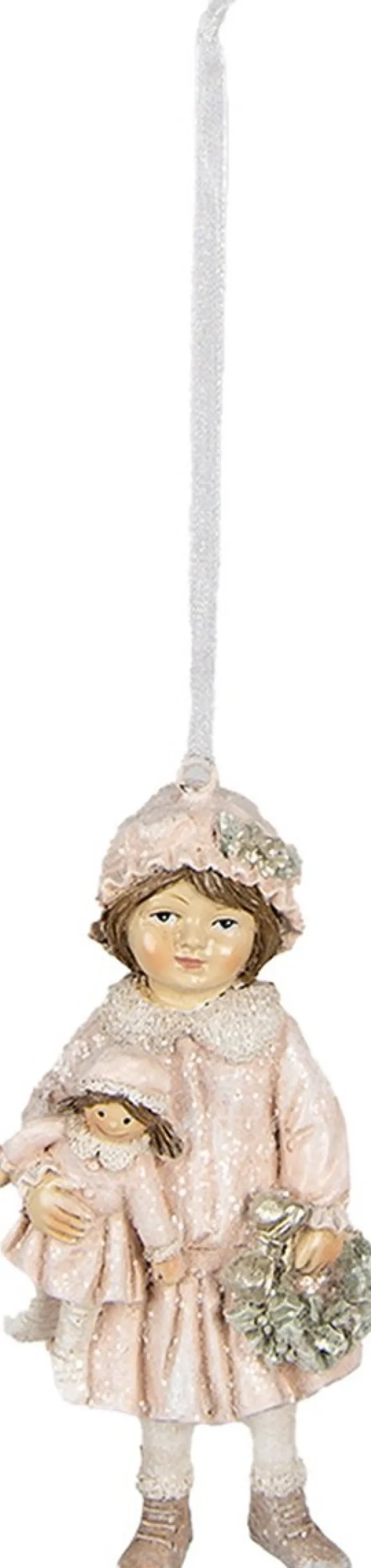 Clayre u0026 Eef Clayre & Eef Kersthanger Meisje 11 Cm Roze Polyresin Kerstboomversiering Shop