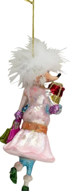 Clayre u0026 Eef Clayre & Eef Kersthanger Muis 7X7X17 Cm Roze Glas Kerstbal Kersversiering Kerstboomversiering Best Sale