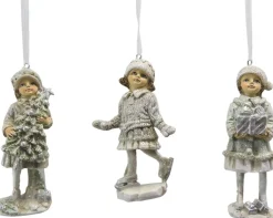 Clayre u0026 Eef Clayre & Eef Kersthanger Set Van 3 Kind 12 Cm Beige Groen Kunststof Kerstdecoratie Shop