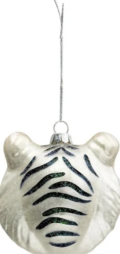Clayre u0026 Eef Clayre & Eef Kersthanger Tijger 10X9X10 Cm Zilverkleurig Glas Kerstbal Best