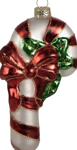 Clayre u0026 Eef Clayre & Eef Kersthanger Zuurstok 13 Cm Rood Wit Glas Kerstboomversiering Best Sale