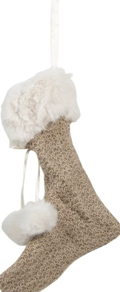 Clayre u0026 Eef Clayre & Eef Kerstsok 20 Cm Beige Synthetisch Outlet