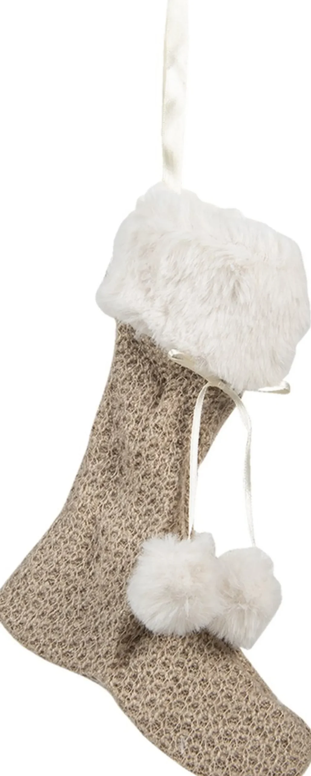 Clayre u0026 Eef Clayre & Eef Kerstsok 20 Cm Beige Synthetisch Outlet