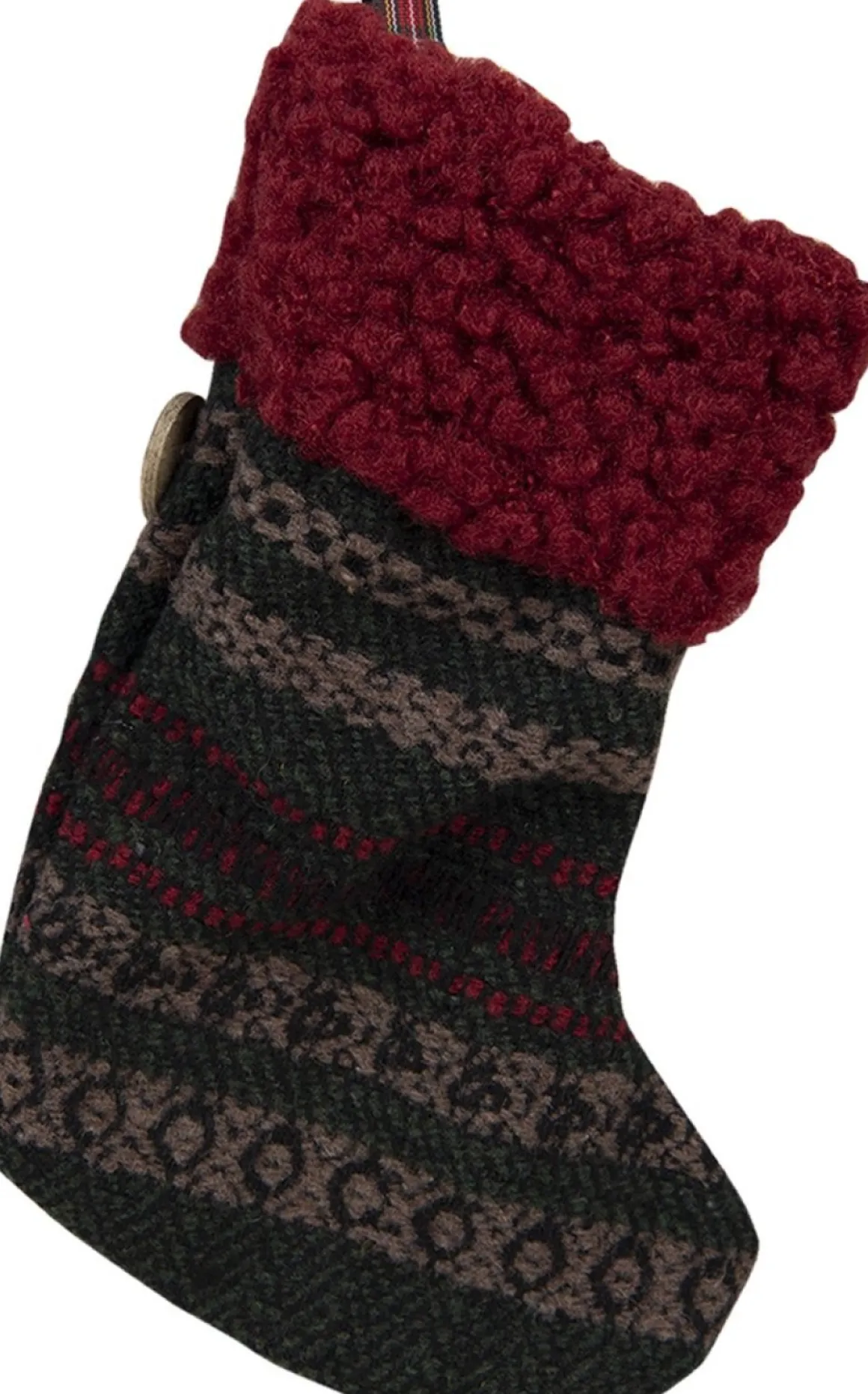 Clayre u0026 Eef Clayre & Eef Kerstsok 17 Cm Groen Rood Synthetisch Outlet