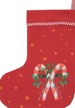 Clayre u0026 Eef Clayre & Eef Kerstsok Decoratie Kerstsok 30X40 Cm Rood Katoen Zuurstok Kerst Kerstsok Hanger Cheap