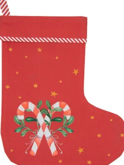 Clayre u0026 Eef Clayre & Eef Kerstsok Decoratie Kerstsok 30X40 Cm Rood Katoen Zuurstok Kerst Kerstsok Hanger Cheap