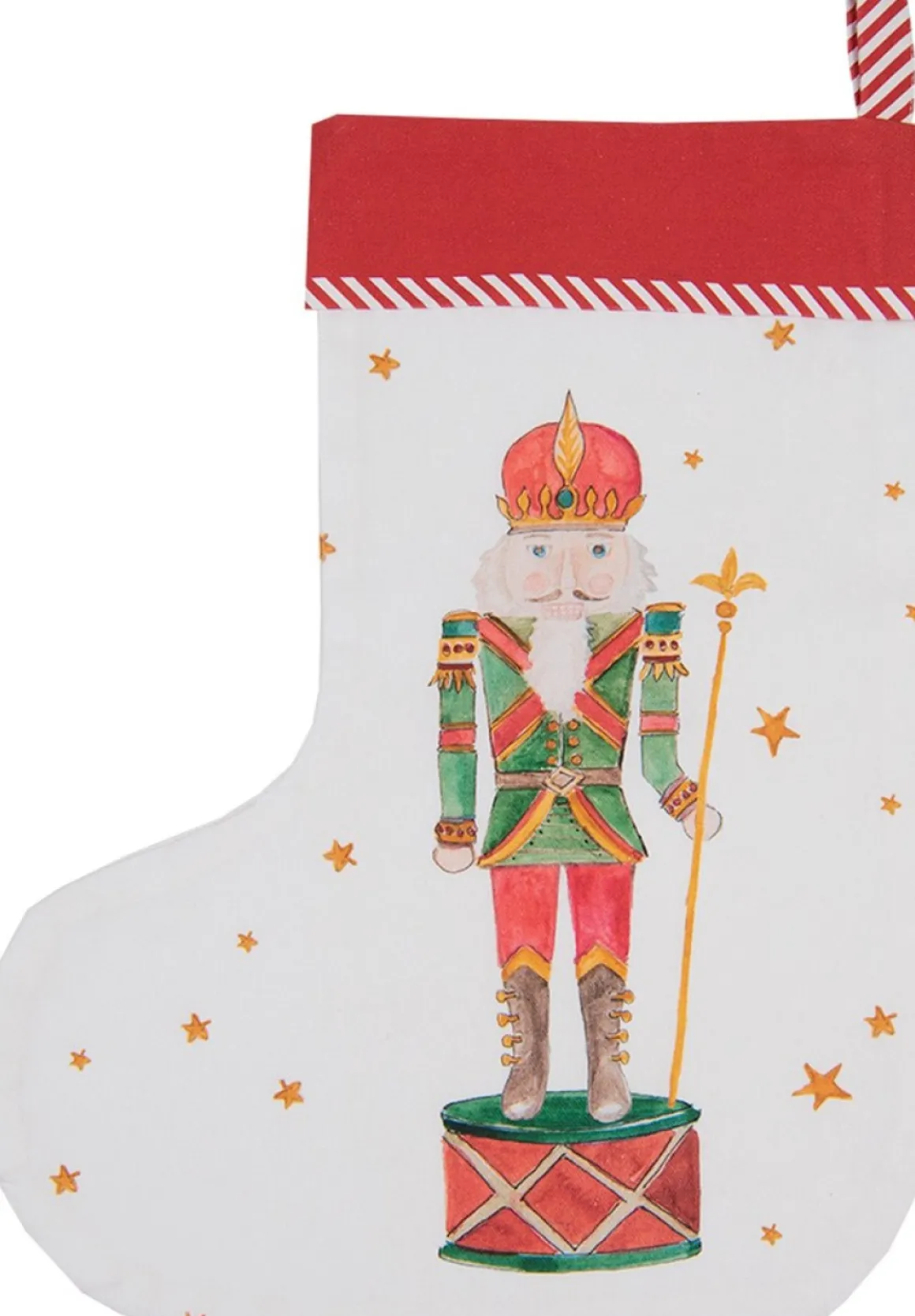 Clayre u0026 Eef Clayre & Eef Kerstsok Kerstsok 30X40 Cm Wit Rood Katoen Notenkraker Hot