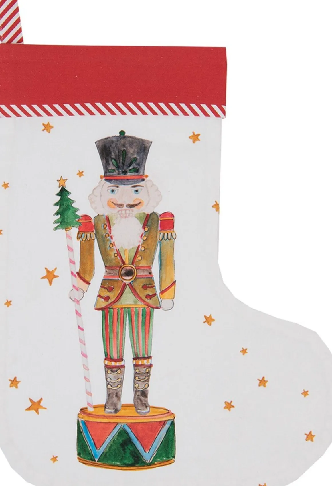 Clayre u0026 Eef Clayre & Eef Kerstsok Kerstsok 30X40 Cm Wit Rood Katoen Notenkraker Online