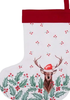 Clayre u0026 Eef Clayre & Eef Kerstsok Kerstsok 30X40 Cm Wit Rood Katoen Sale