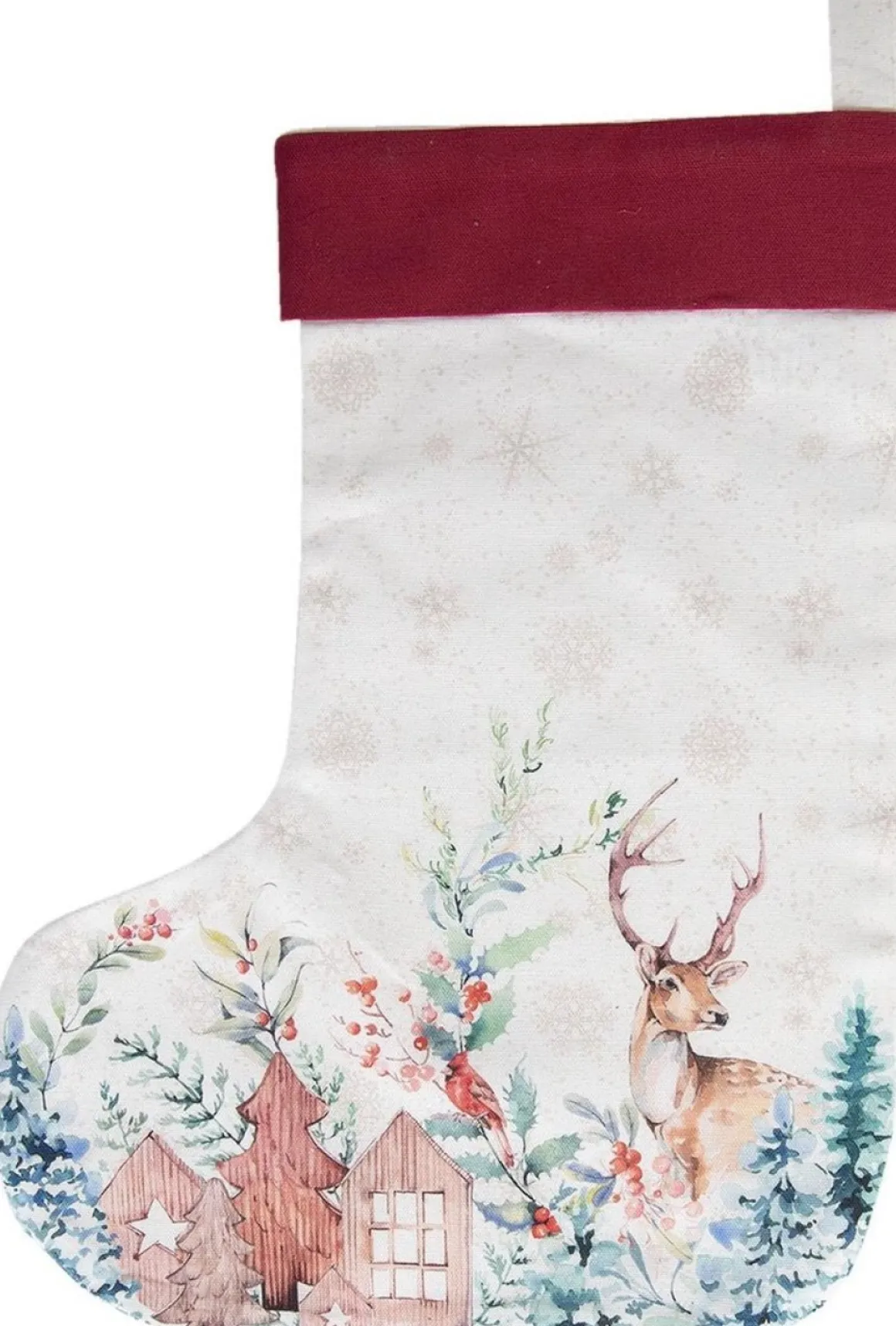 Clayre u0026 Eef Clayre & Eef Kerstsok 30X40 Cm Wit Rood Katoen Kerstsok Flash Sale