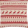Clayre u0026 Eef Clayre & Eef Kussenhoes 40X40 Cm Rood Katoen Vierkant Rendieren Sierkussenhoes Online
