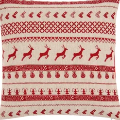 Clayre u0026 Eef Clayre & Eef Kussenhoes 40X40 Cm Rood Katoen Vierkant Rendieren Sierkussenhoes Online