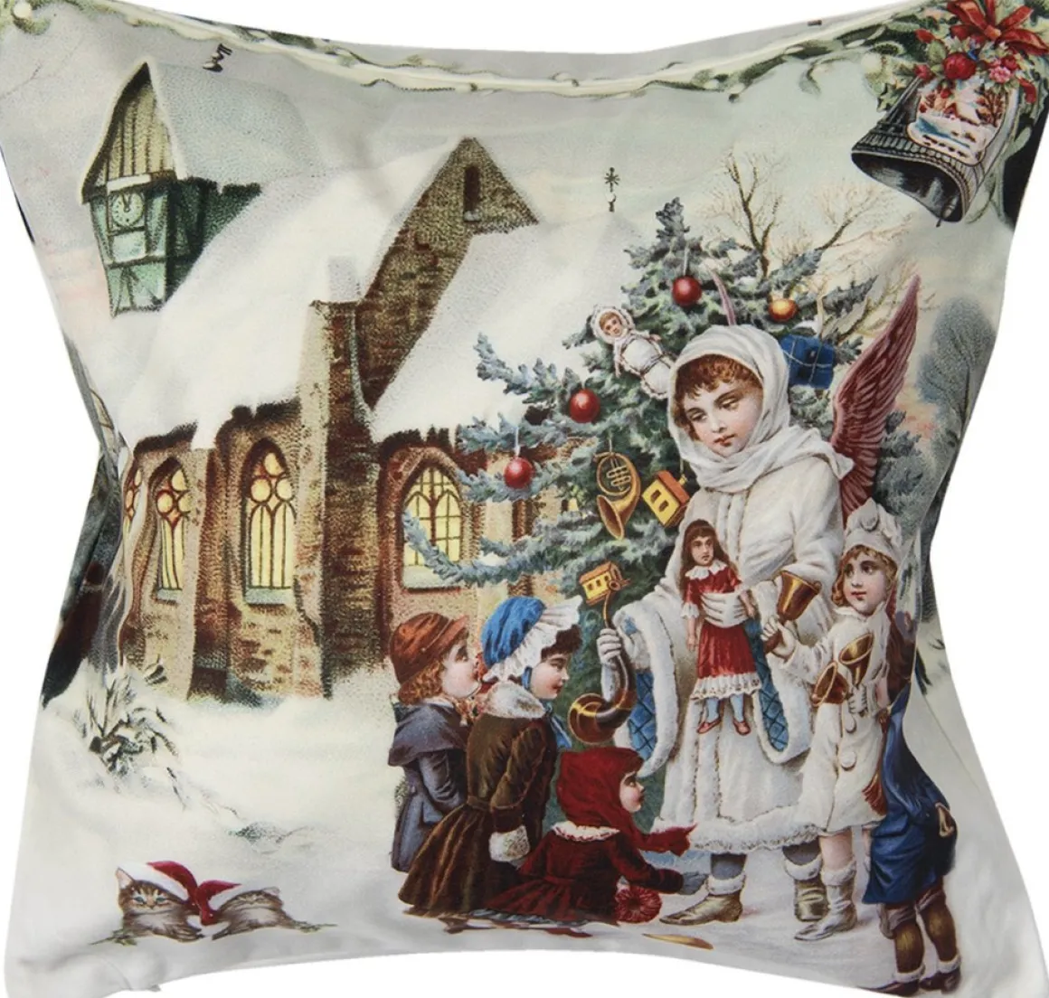 Clayre u0026 Eef Clayre & Eef Kussenhoes 45X45 Cm Wit Polyester Vierkant Kerst Sierkussenhoes Hot