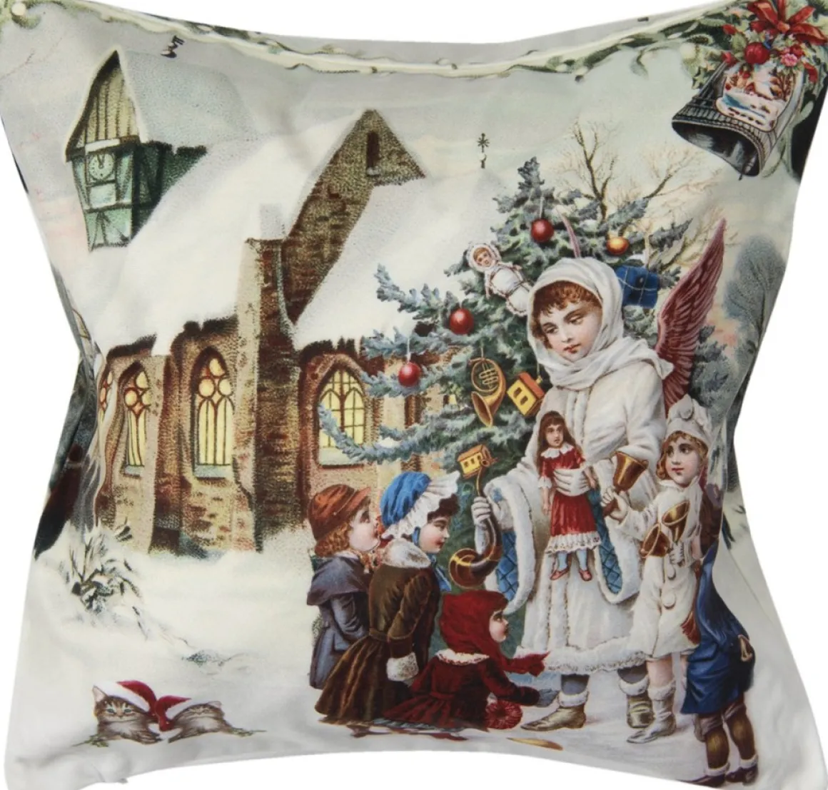 Clayre u0026 Eef Clayre & Eef Kussenhoes 45X45 Cm Wit Polyester Vierkant Kerst Sierkussenhoes Hot