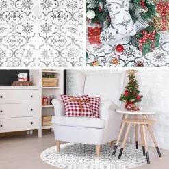 Selwo Kerstboomstandaarden^120 Cm Kerstboomdeken, Witte Kerstboomrok, Kerstdeken Met Kerstkous, Ronde Kerstboomdeken Voor Kerstversiering, Kerstmis, Woondecoratie, Kerstdecoratie