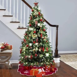Selwo Kerstboomstandaarden^75 Cm Kerstboom Rok Rood Jute Kerstboomtapijt Ornamenten Decoratie Voor Kerstmis