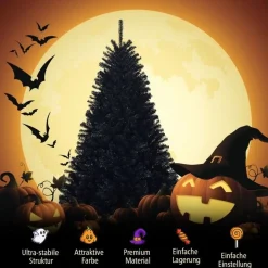 COAST™ Echte Kerstbomen^Coast Grote Kunstkerstboom Halloween - Zwart - 225 Cm