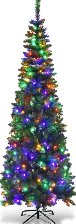 COAST™ Kunstkerstbomen^Coast Kerstboom - 1085 Takken En 350 Kleurrijke Led -Lichten - 225 Cm